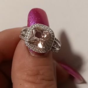 Pink tourmaline In sterling silver. a beautiful statement ring.